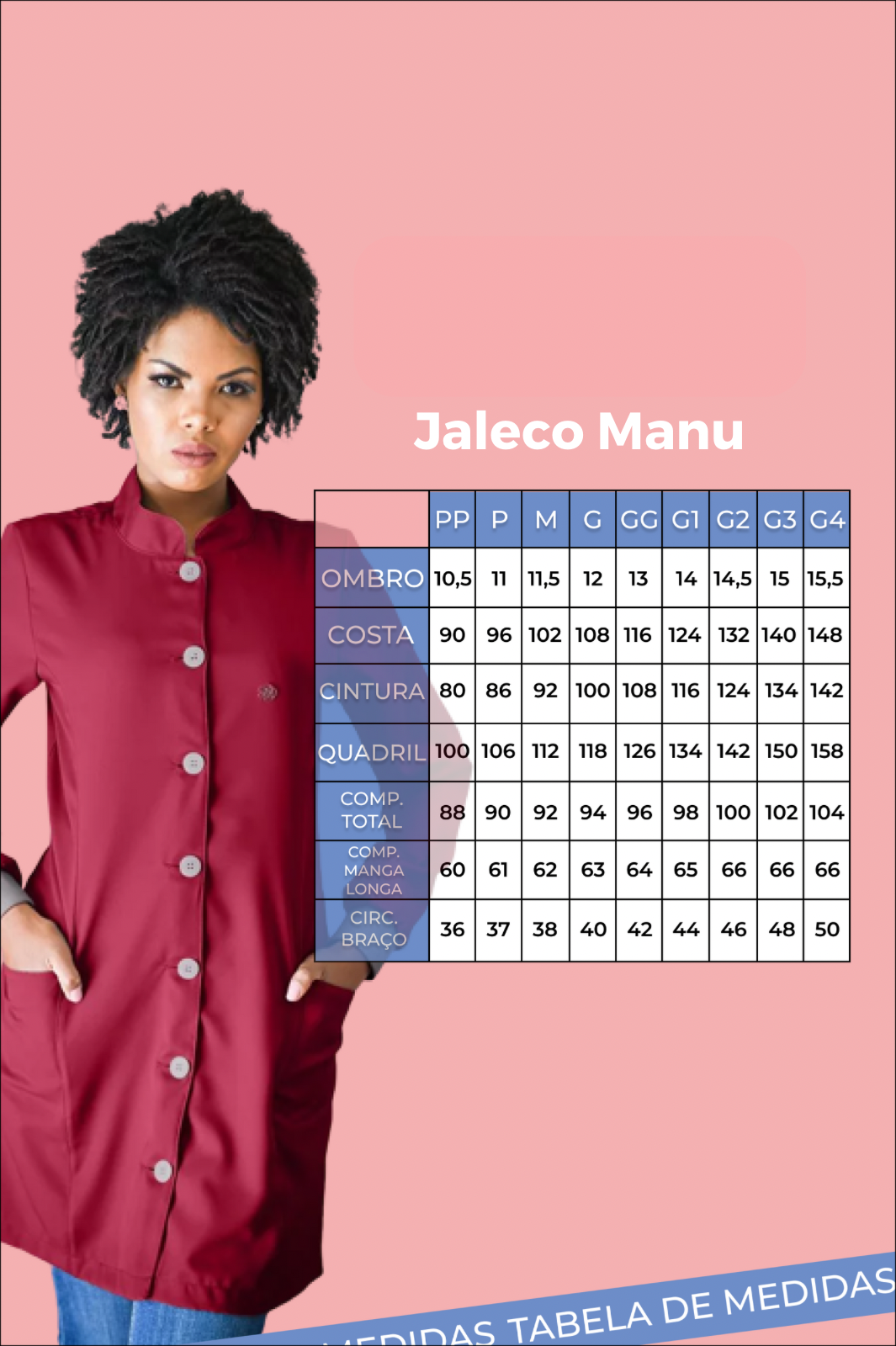 Jaleco Feminino Manu Cinza com Rosê