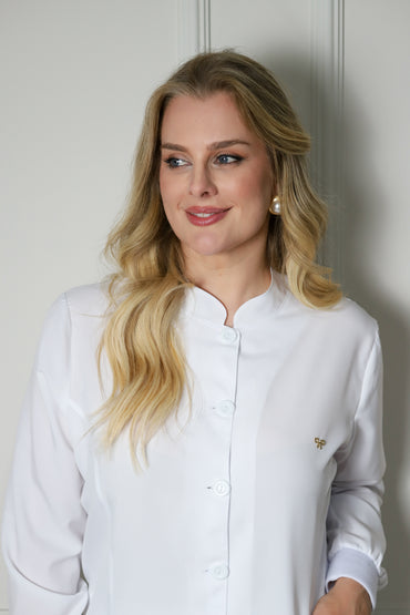 Jaleco Plus Size Feminino Manu Branco