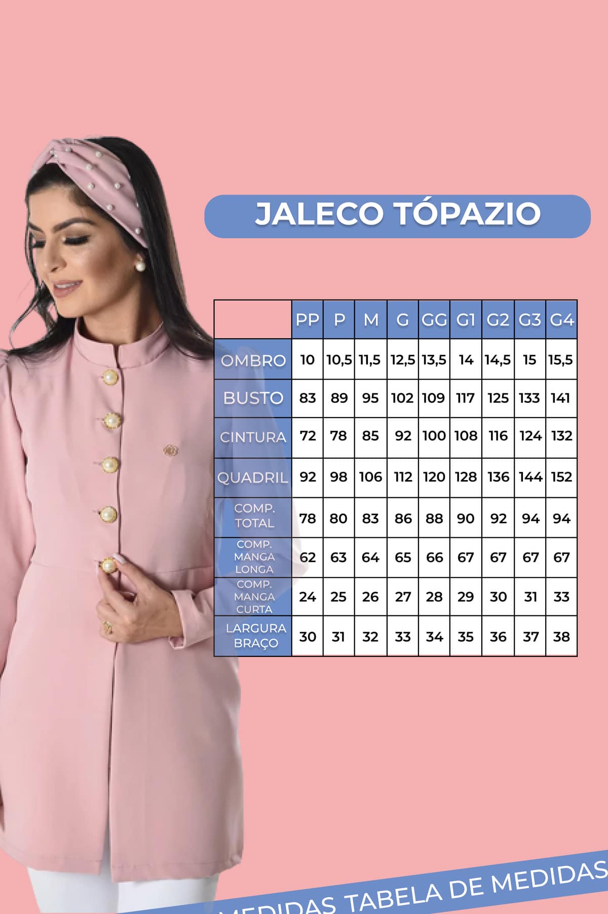 Jaleco Feminino Topázio Branco