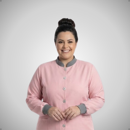 Jaleco Plus Size Feminino Manu Rosê com Cinza