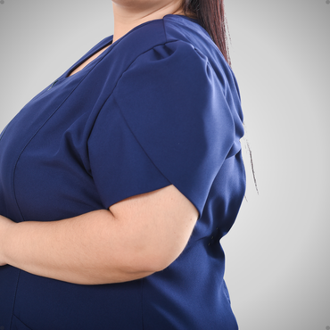 Jaleco Plus Size Feminino Bárbara Azul Marinho