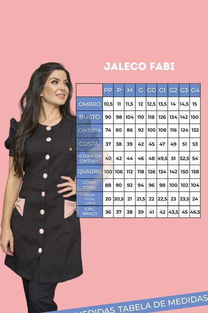 Jaleco Feminino Fabi Rosê