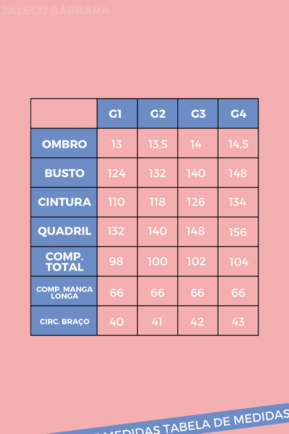 Jaleco Plus Size Feminino Bárbara Branco