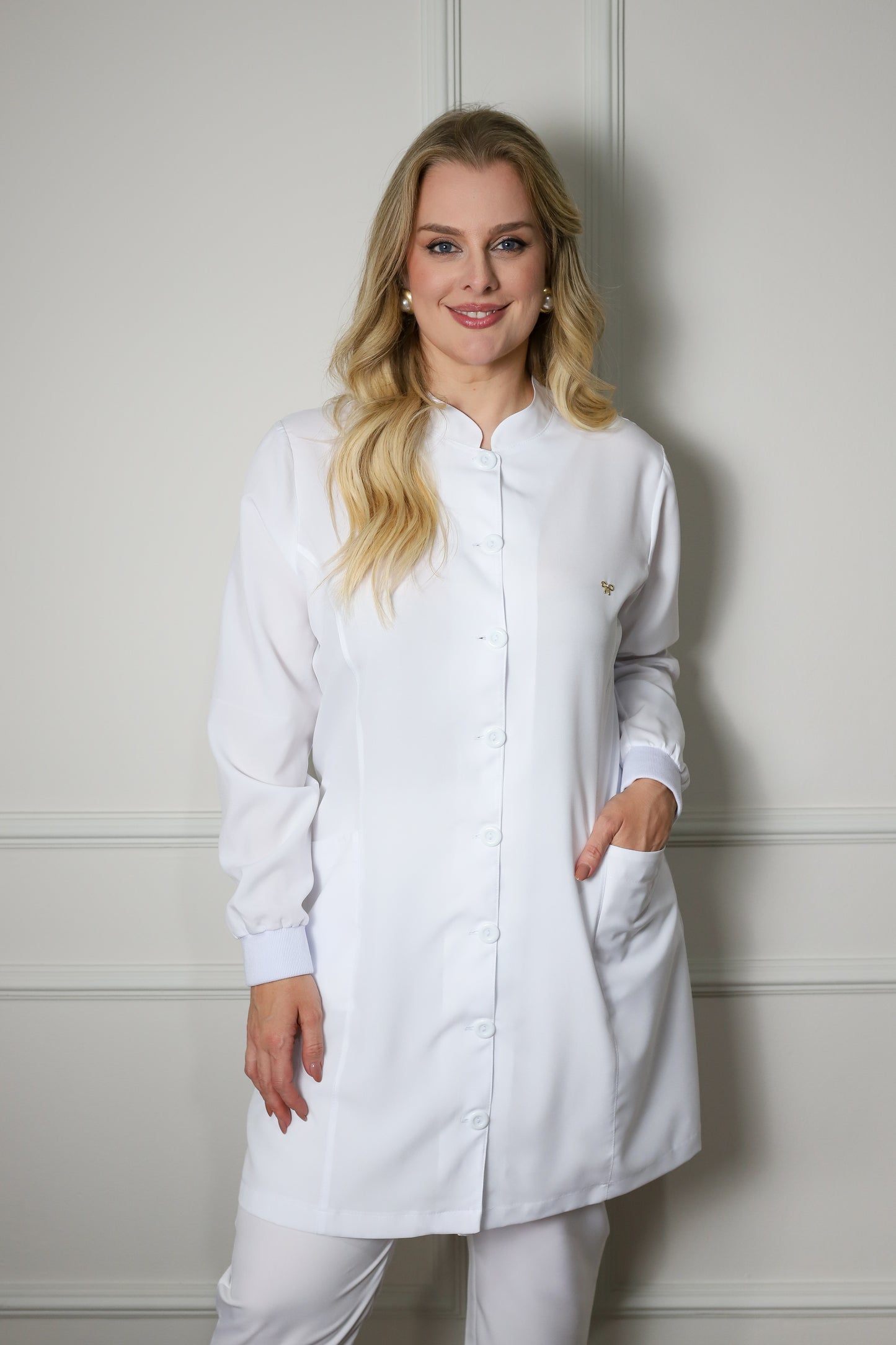 Jaleco Plus Size Feminino Manu Branco