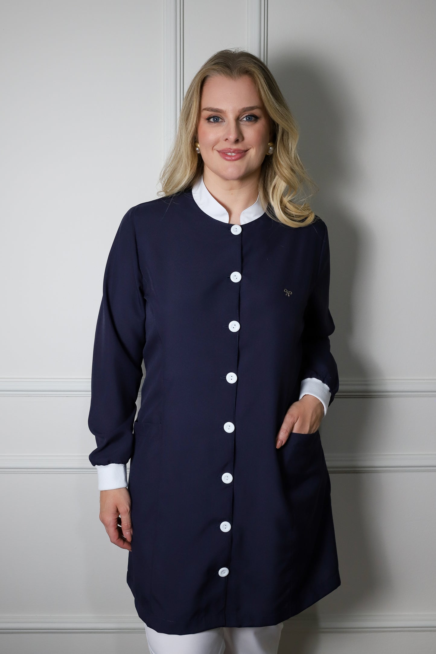 Jaleco Plus Size Feminino Manu Marinho com Branco