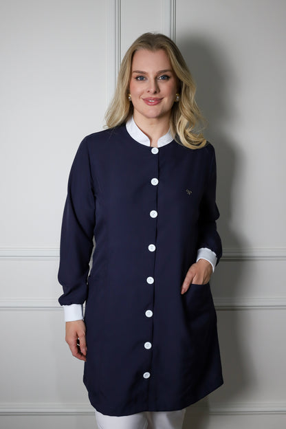 Jaleco Plus Size Feminino Manu Marinho com Branco