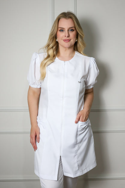 Jaleco Plus Size Feminino Fabi Branco