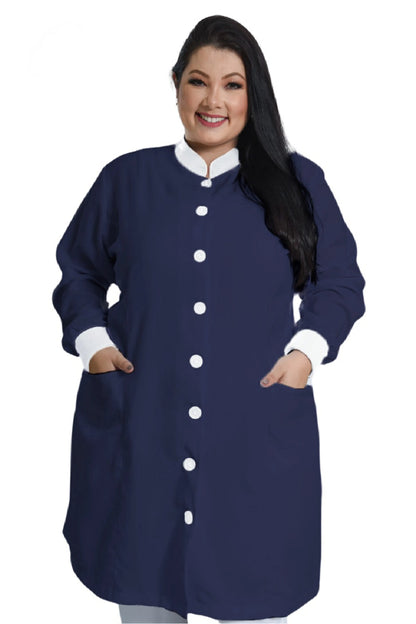 Jaleco Plus Size Feminino Manu Marinho com Branco