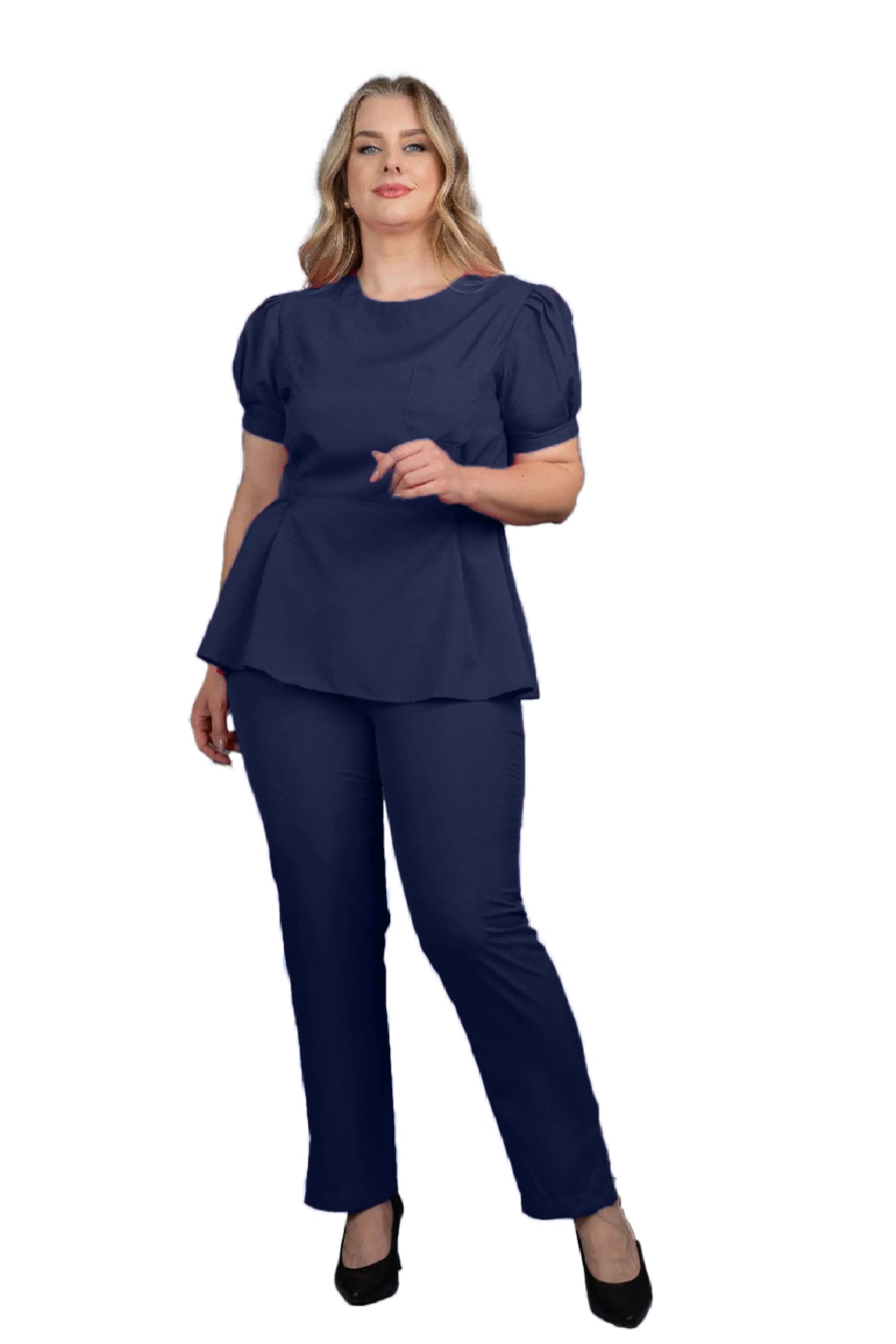 Scrub Plus Size Feminino Orquídea Azul Marinho