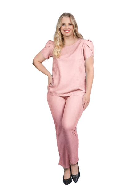 Scrub Plus Size Feminino Tulipa Rosê