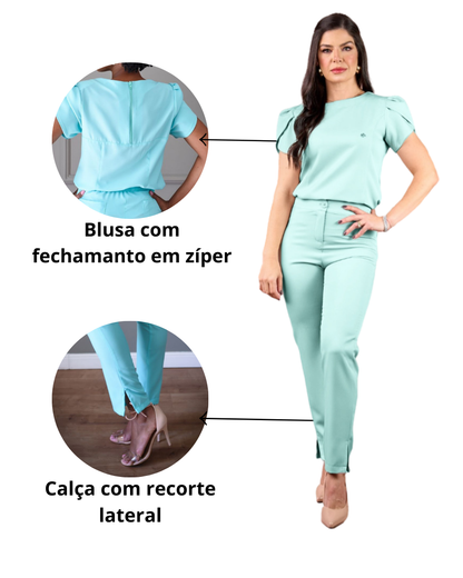 Scrub Feminino Tulipa Verde Tiffany