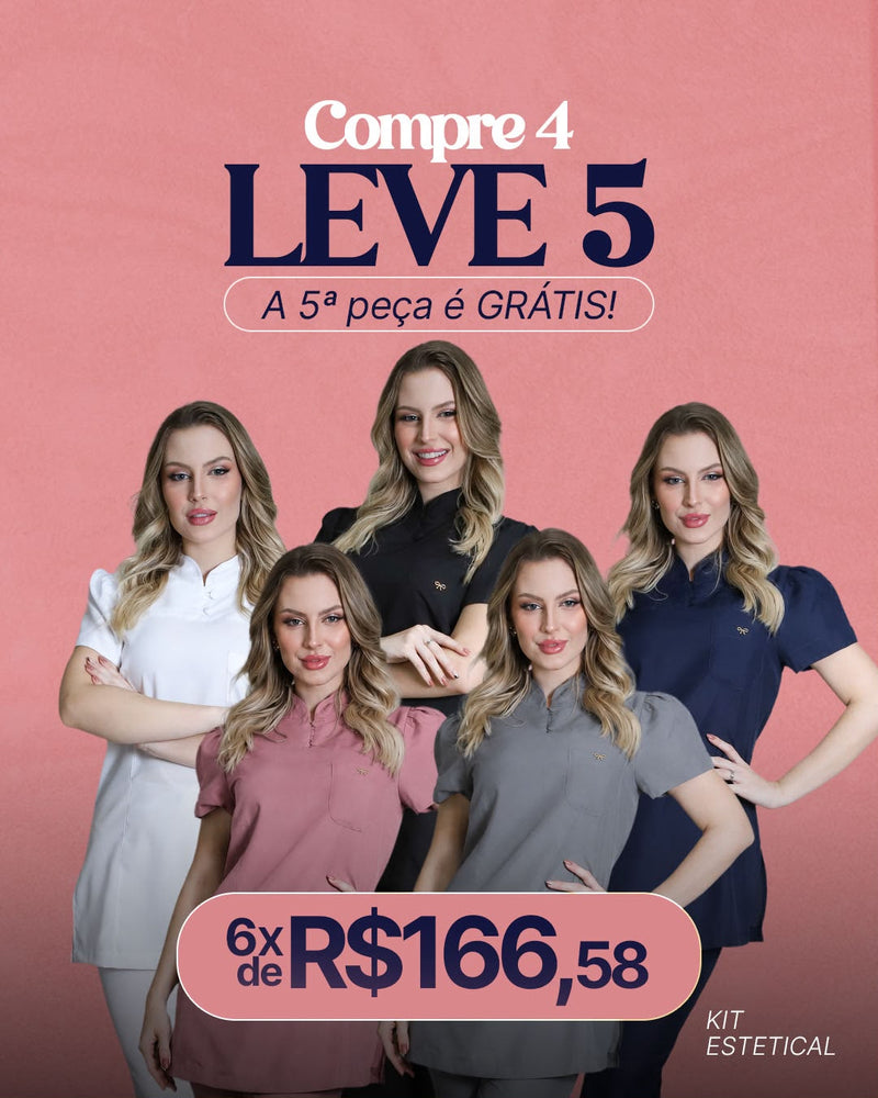 KIT Scrub Feminino Estetical Compre 4 leve 5