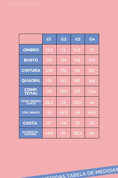 Jaleco Plus Size Feminino Fabi Rosê