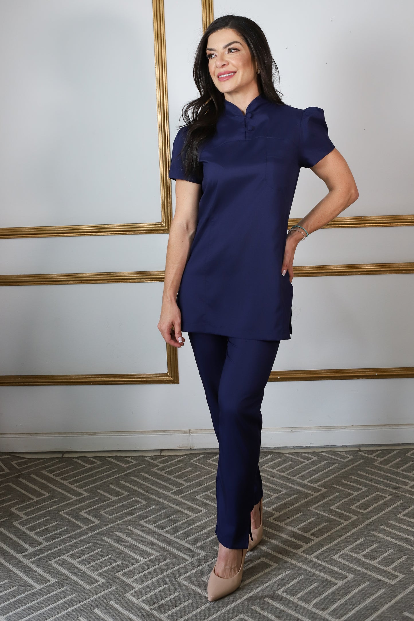 Scrub Feminino Estetical Azul Marinho