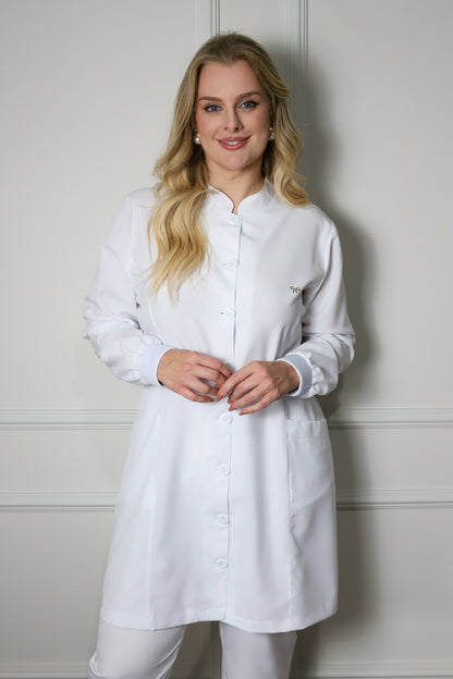 Jaleco Plus Size Feminino Manu Branco