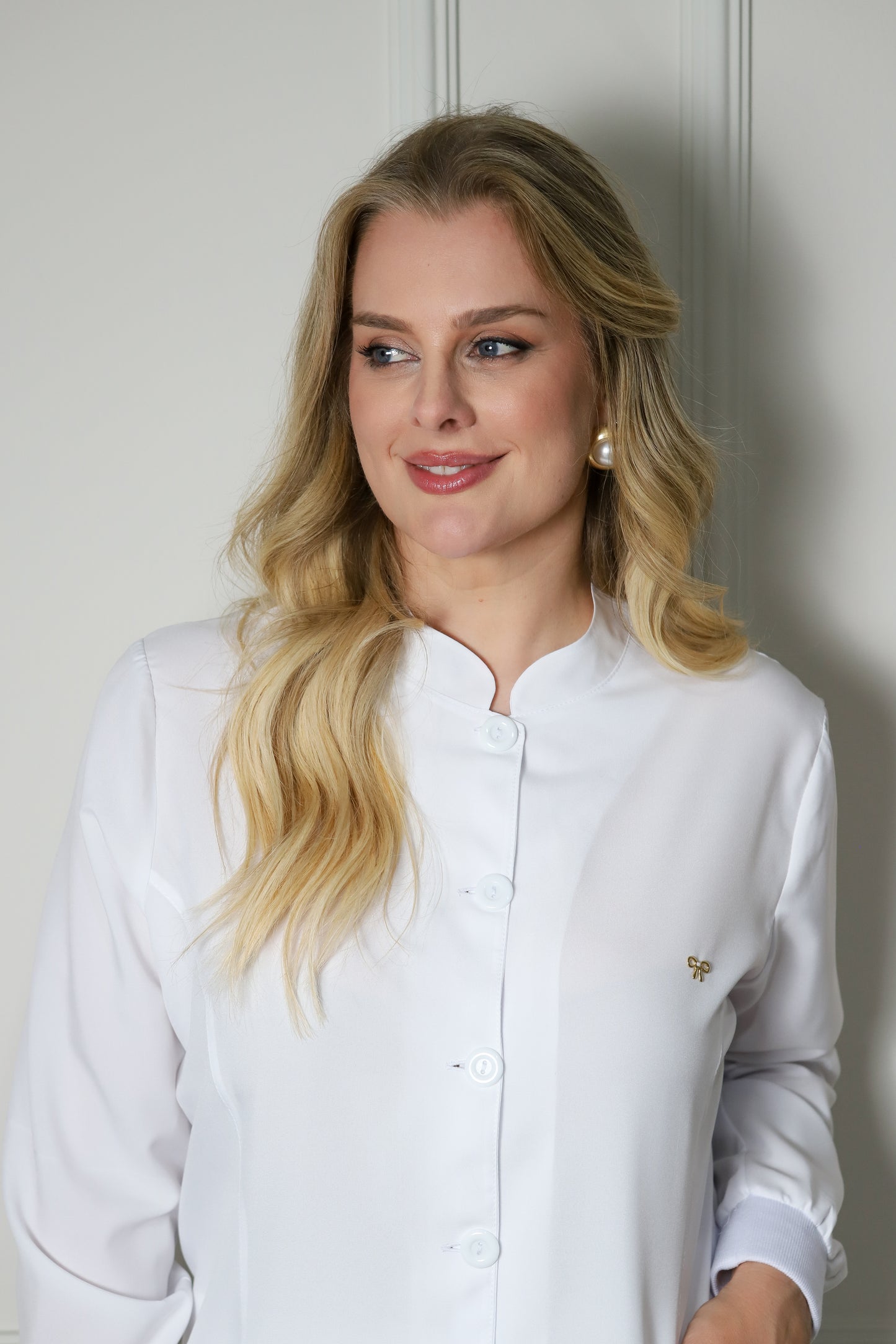 Jaleco Plus Size Feminino Manu Branco