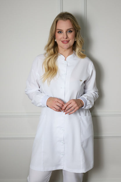 Jaleco Plus Size Feminino Manu Branco