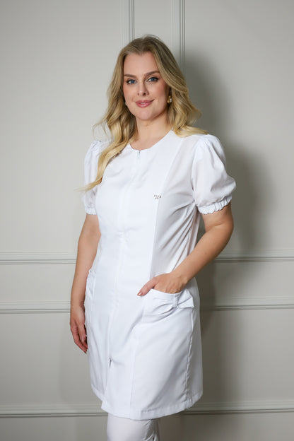 Jaleco Plus Size Feminino Fabi Branco