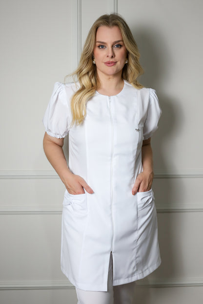 Jaleco Plus Size Feminino Fabi Branco