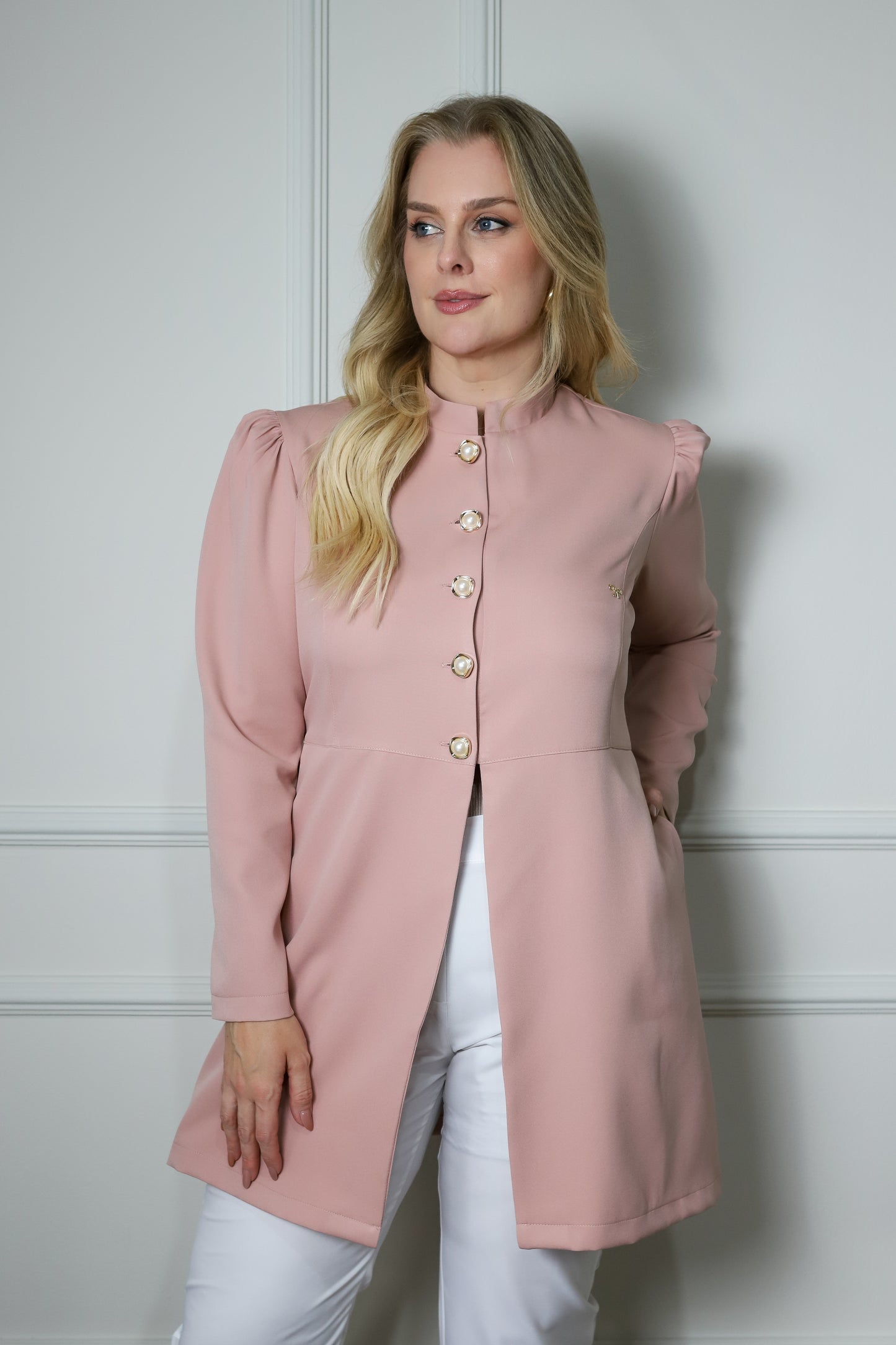 Jaleco Plus Size Feminino Topázio Rosê