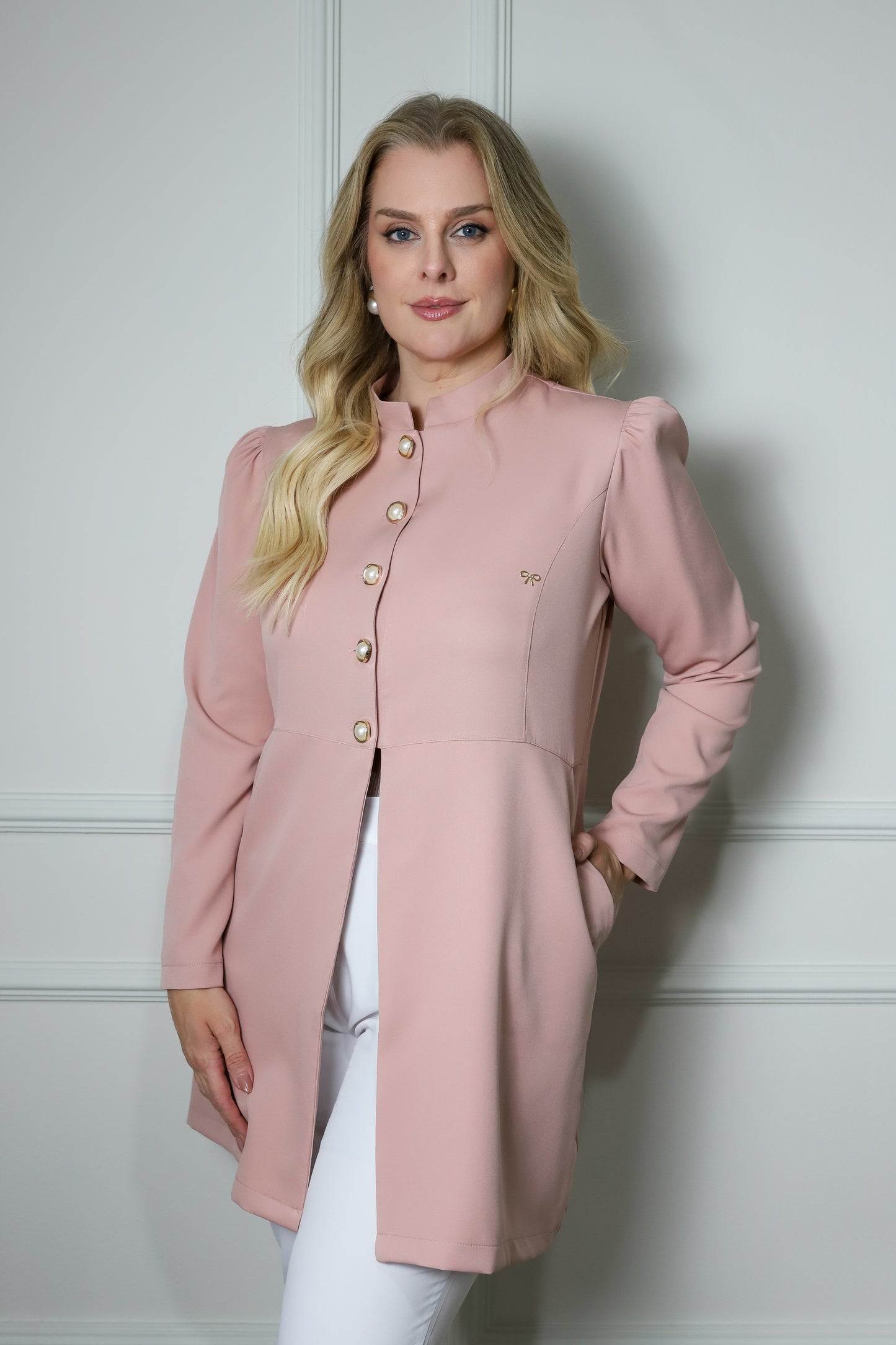 Jaleco Plus Size Feminino Topázio Rosê