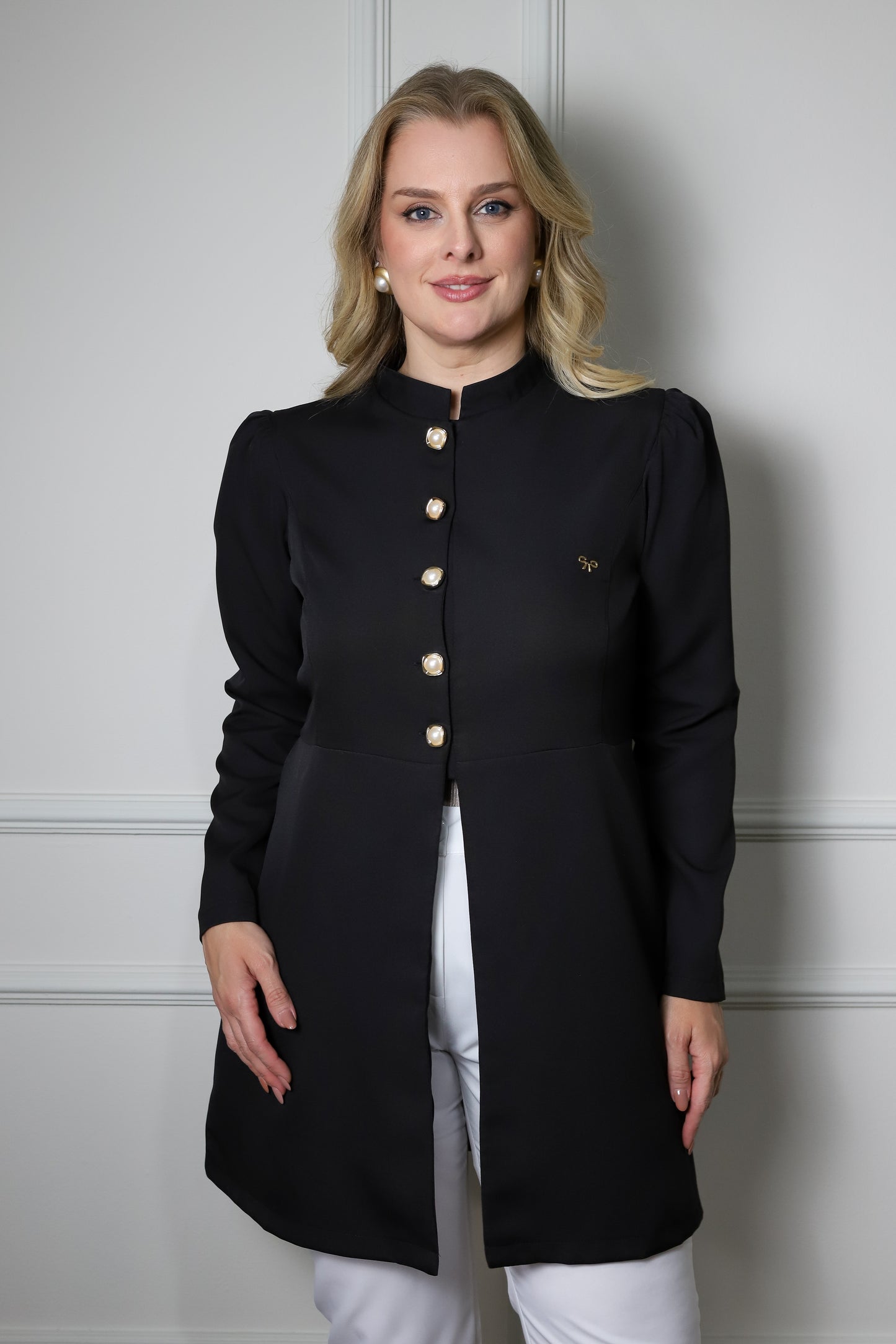 Jaleco Plus Size Feminino Topázio Preto