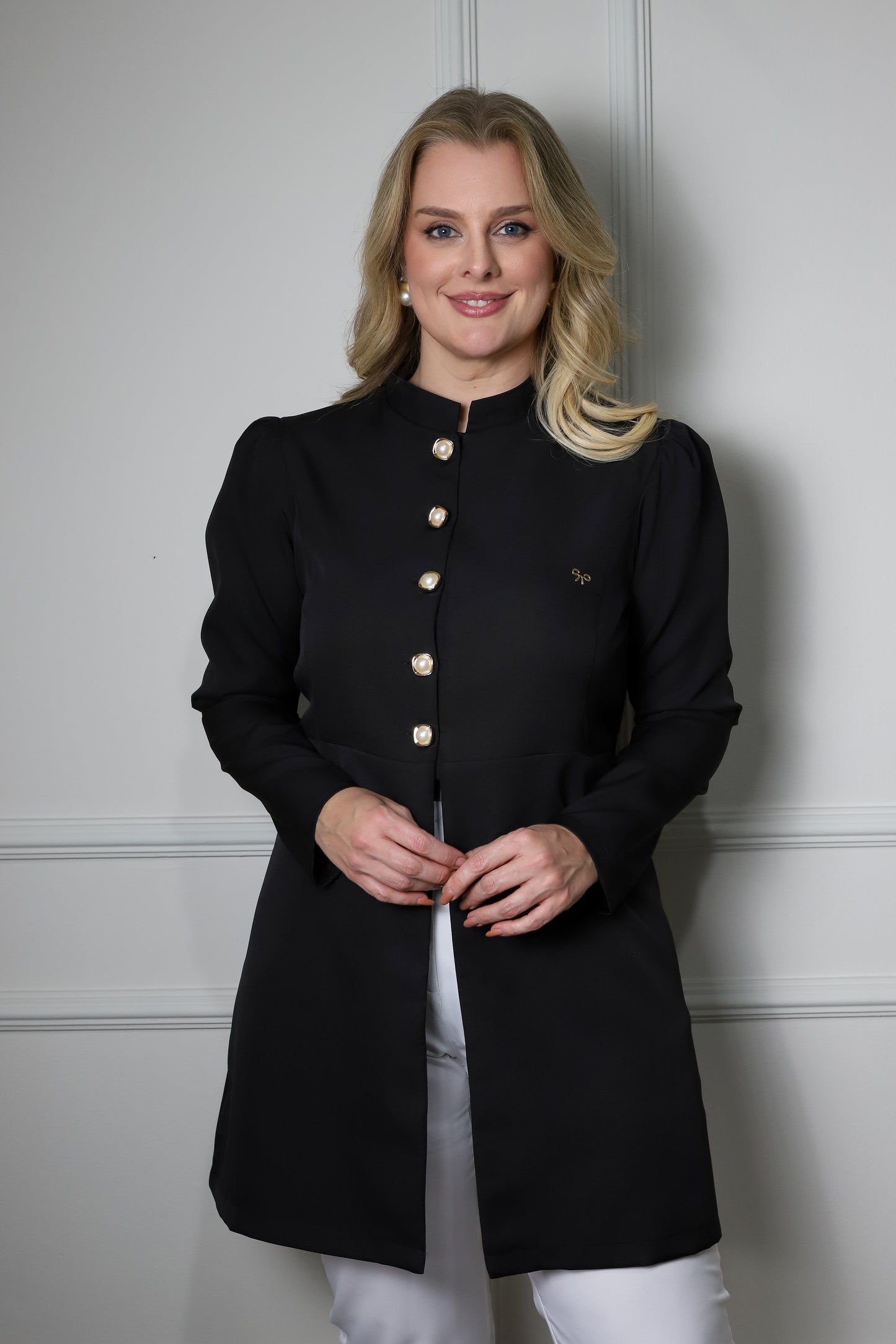 Jaleco Plus Size Feminino Topázio Preto