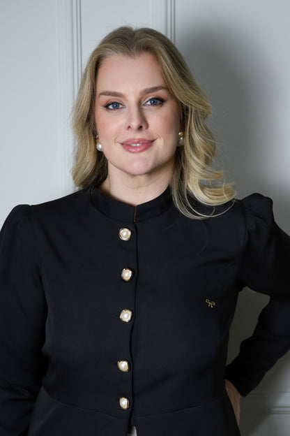 Jaleco Plus Size Feminino Topázio Preto