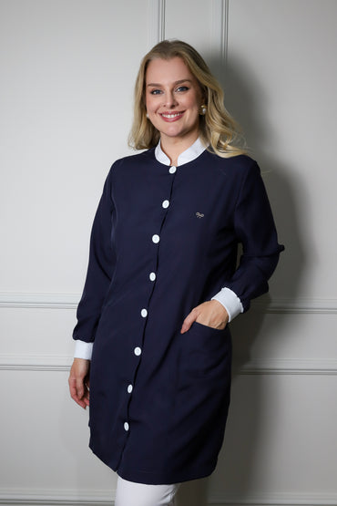 Jaleco Plus Size Feminino Manu Marinho com Branco