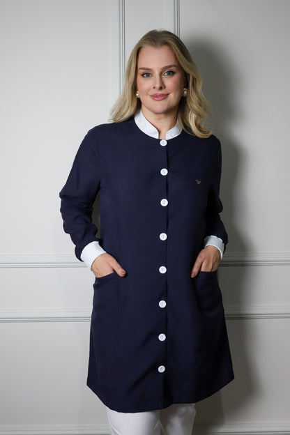 Jaleco Plus Size Feminino Manu Marinho com Branco