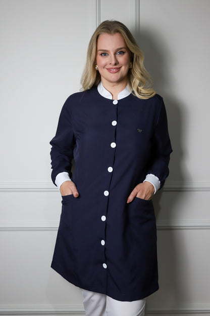 Jaleco Plus Size Feminino Manu Marinho com Branco