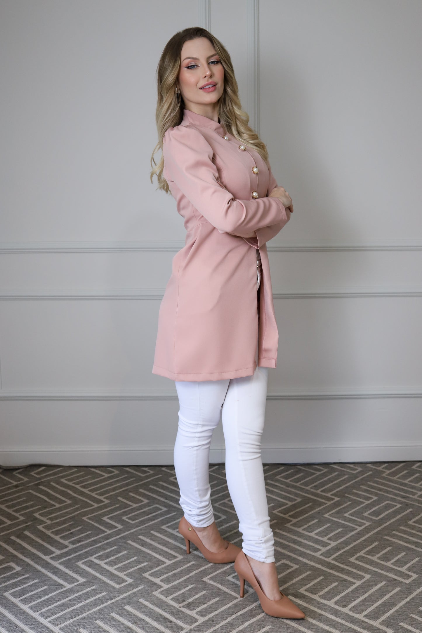 Jaleco Feminino Topázio Rosê