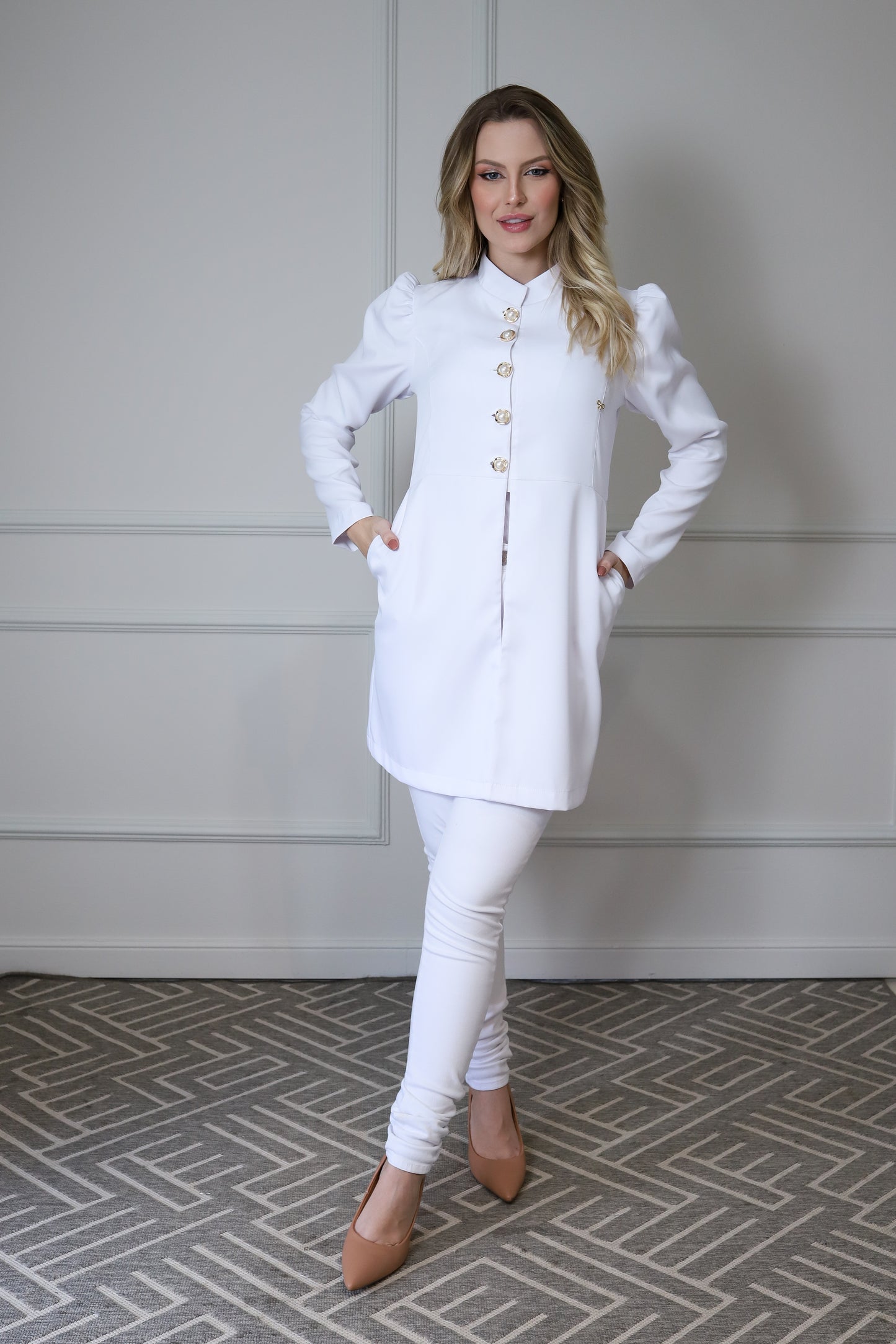 Jaleco Feminino Topázio Branco