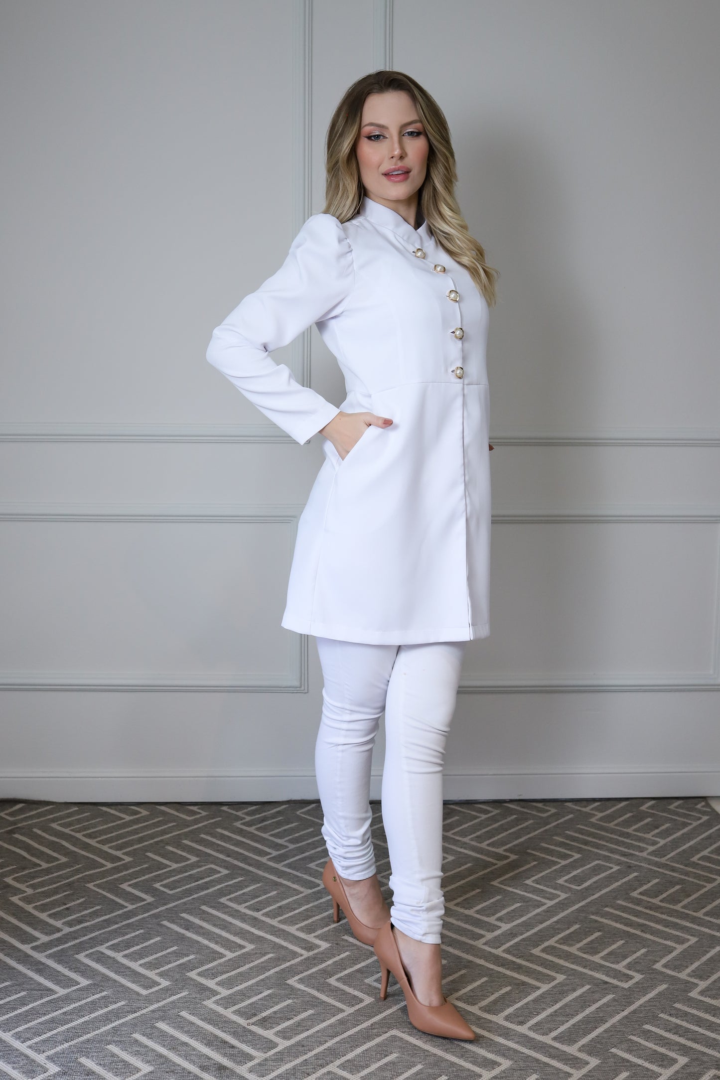Jaleco Feminino Topázio Branco