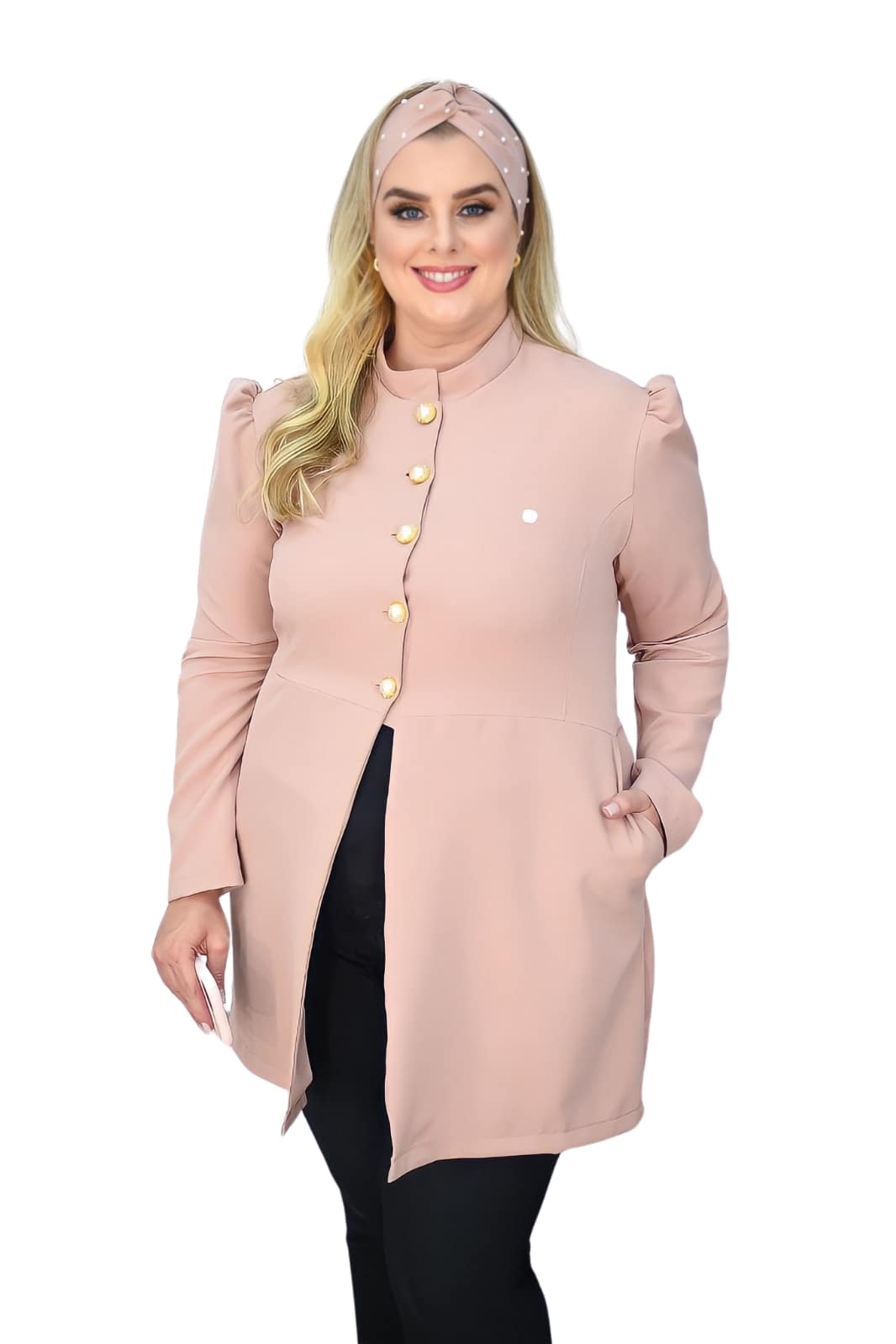 Jaleco Plus Size Feminino Topázio Rosê