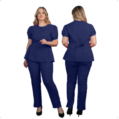 Scrub Plus Size Feminino Orquídea Azul Marinho