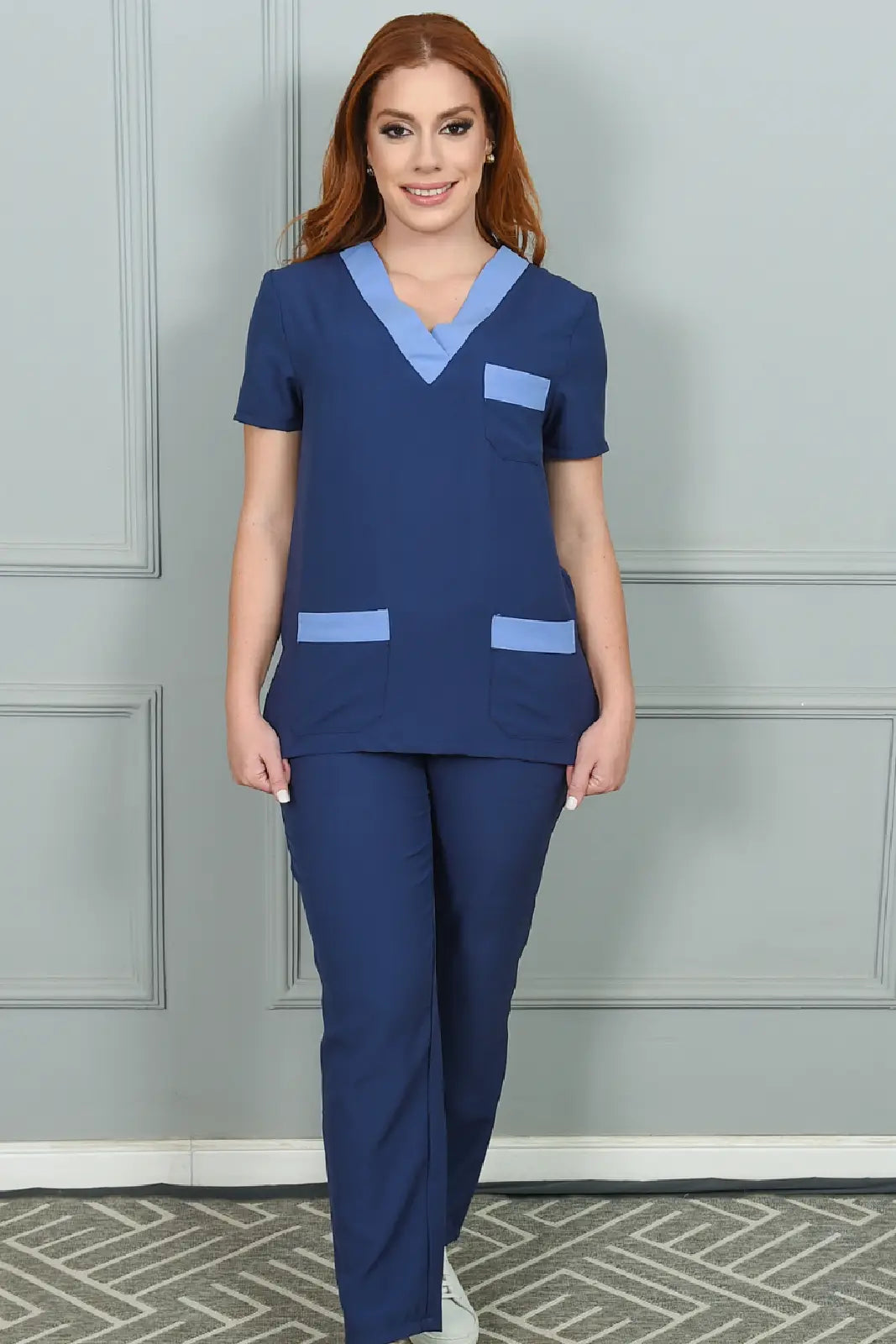 Scrub Feminino Slim Azul Marinho
