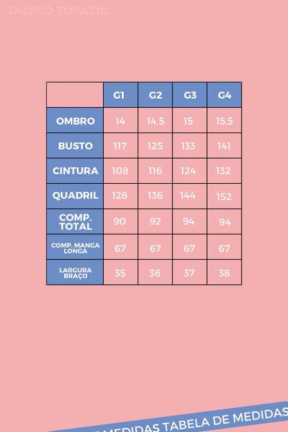 Jaleco Plus Size Feminino Topázio Rosê