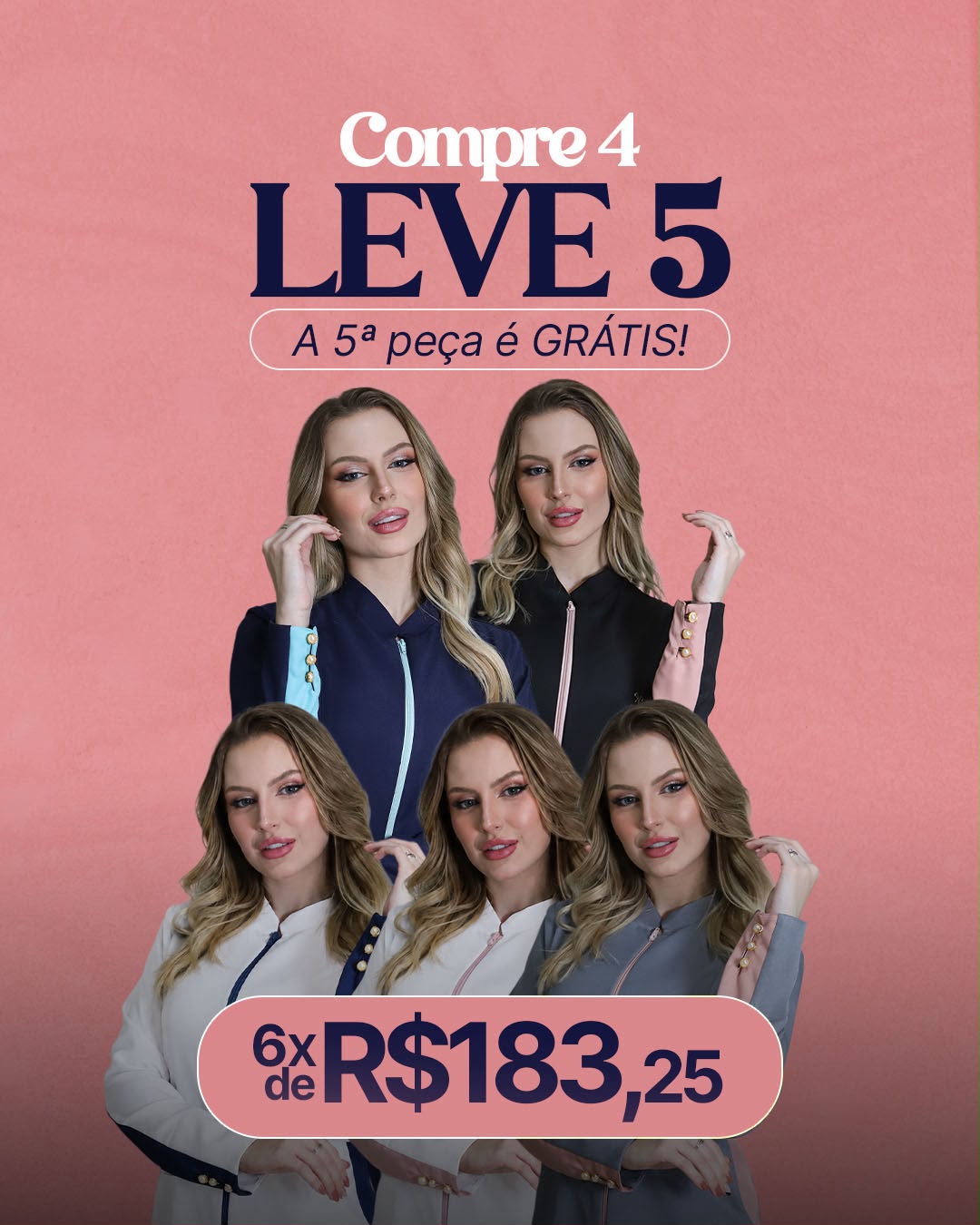KIT Jaleco Feminino Martha Compre 4 leve 5