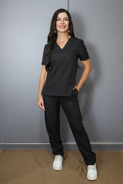 Scrub Feminino Manu Preto