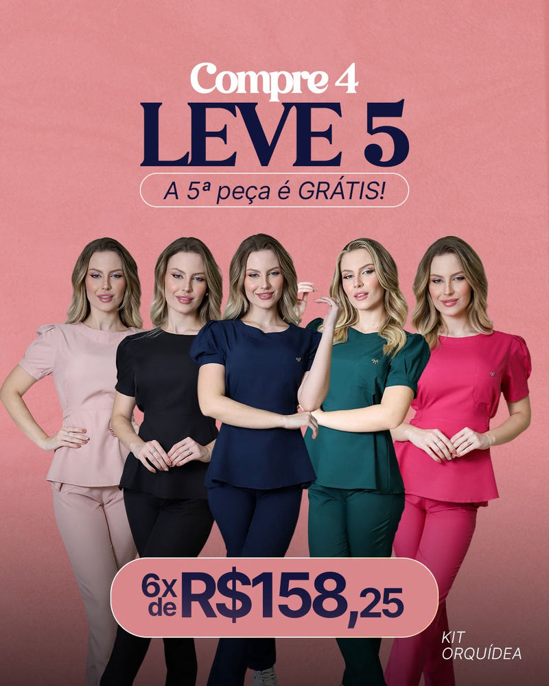 KIT Scrub Feminino Orquídea Compre 4 leve 5