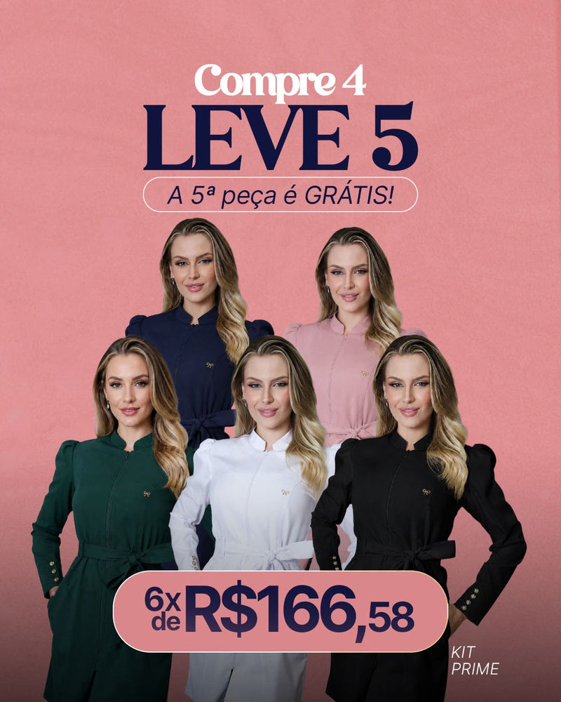 KIT Jaleco Feminino Prime Compre 4 leve 5