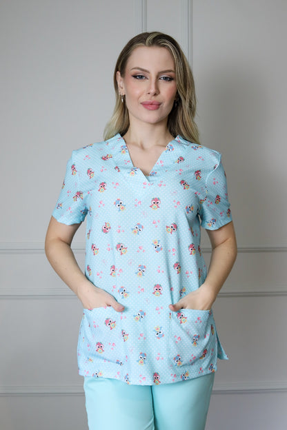 Scrub Feminino Corujinha Blue | Tam PP