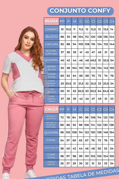 Scrub Feminino Confy Rosê Claro com Preto | Tam M