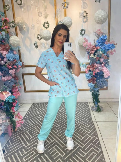 Scrub Feminino Corujinha Blue