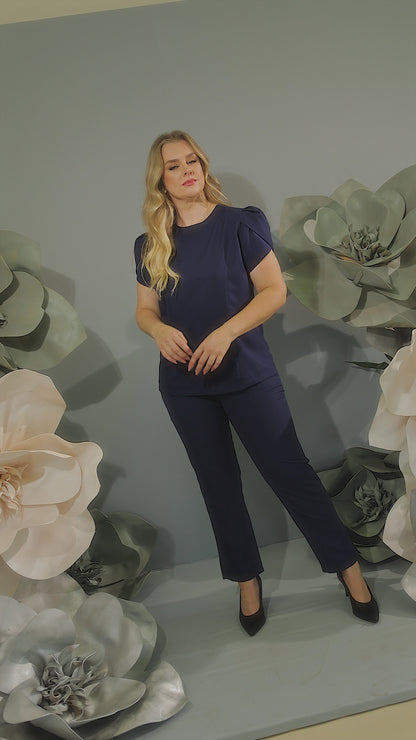 Scrub Plus Size Feminino Tulipa Azul Marinho