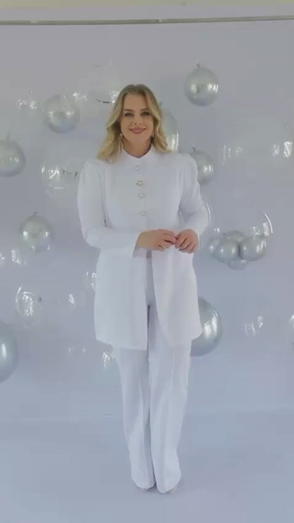 Jaleco Plus Size Feminino Topázio Branco