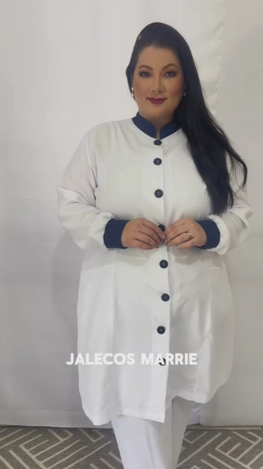 Jaleco Plus Size Feminino Manu Branco