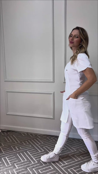 Jaleco Plus Size Feminino Bárbara Branco