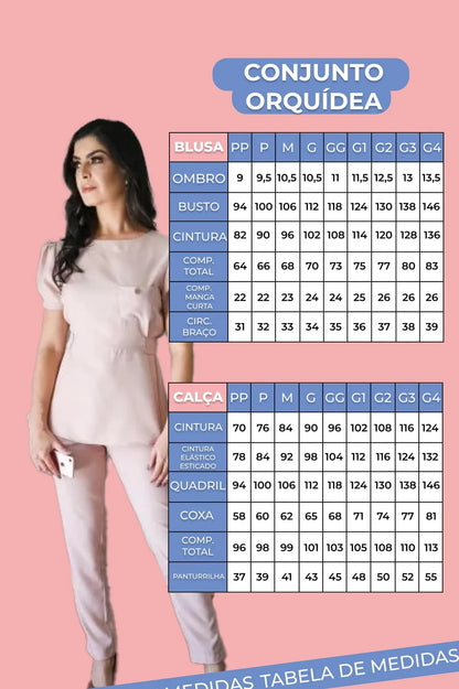 Scrub Feminino Orquídea Azul Marinho